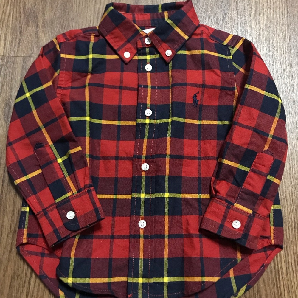 Babies Ralph Lauren plaid button up shirt 18 M
